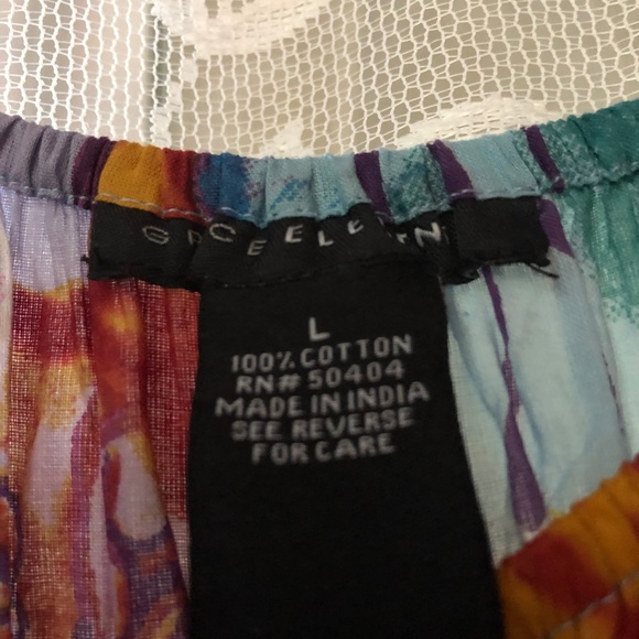 Colorful maxi dress puff sleeves - Picture 4 of 6